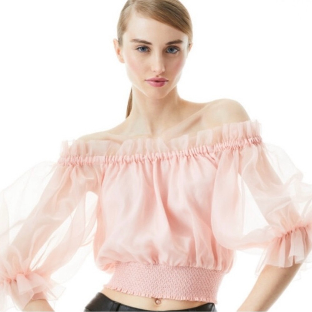 Alice + Olivia Blush Pink Ruffled Blouse